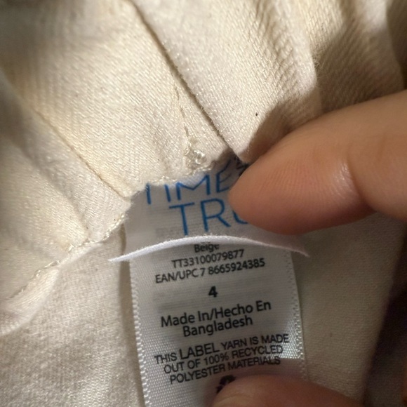 Like new! Time and Tru Cream Paperbag high waisted Waist Pants – Size 4 - Picture 3 of 6